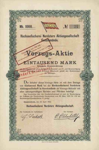 Pesca altura nordstern 1922 - d'altura,