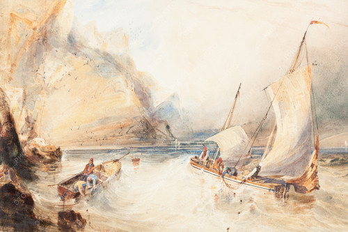 French fishing boats off - french,